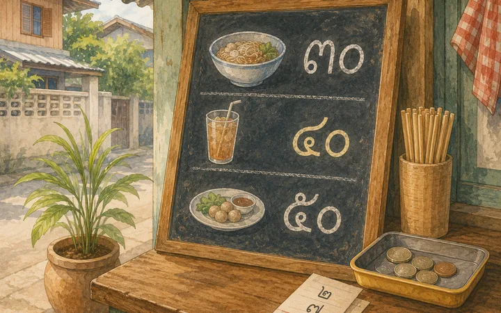 Thai numbers with pronunciation